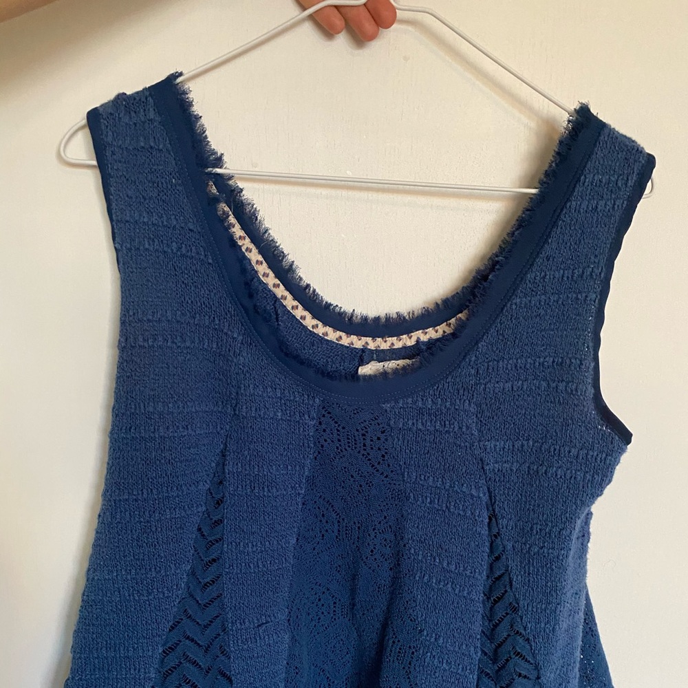 Blue tank top blouse